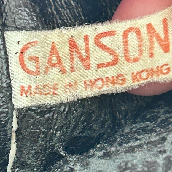 Vintage Ganson Black Leather Woven Handbag | Made in Hong Kong - Picture 8 of 12